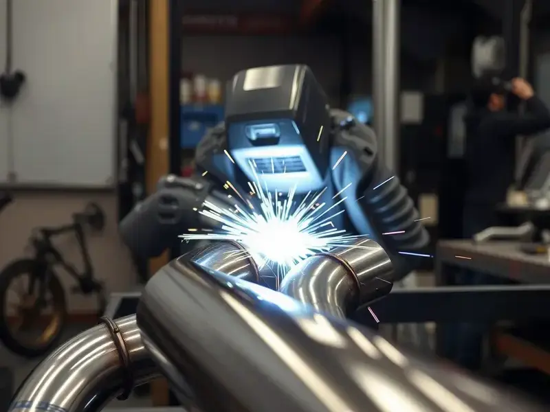 Custom exhaust fabrication in progress